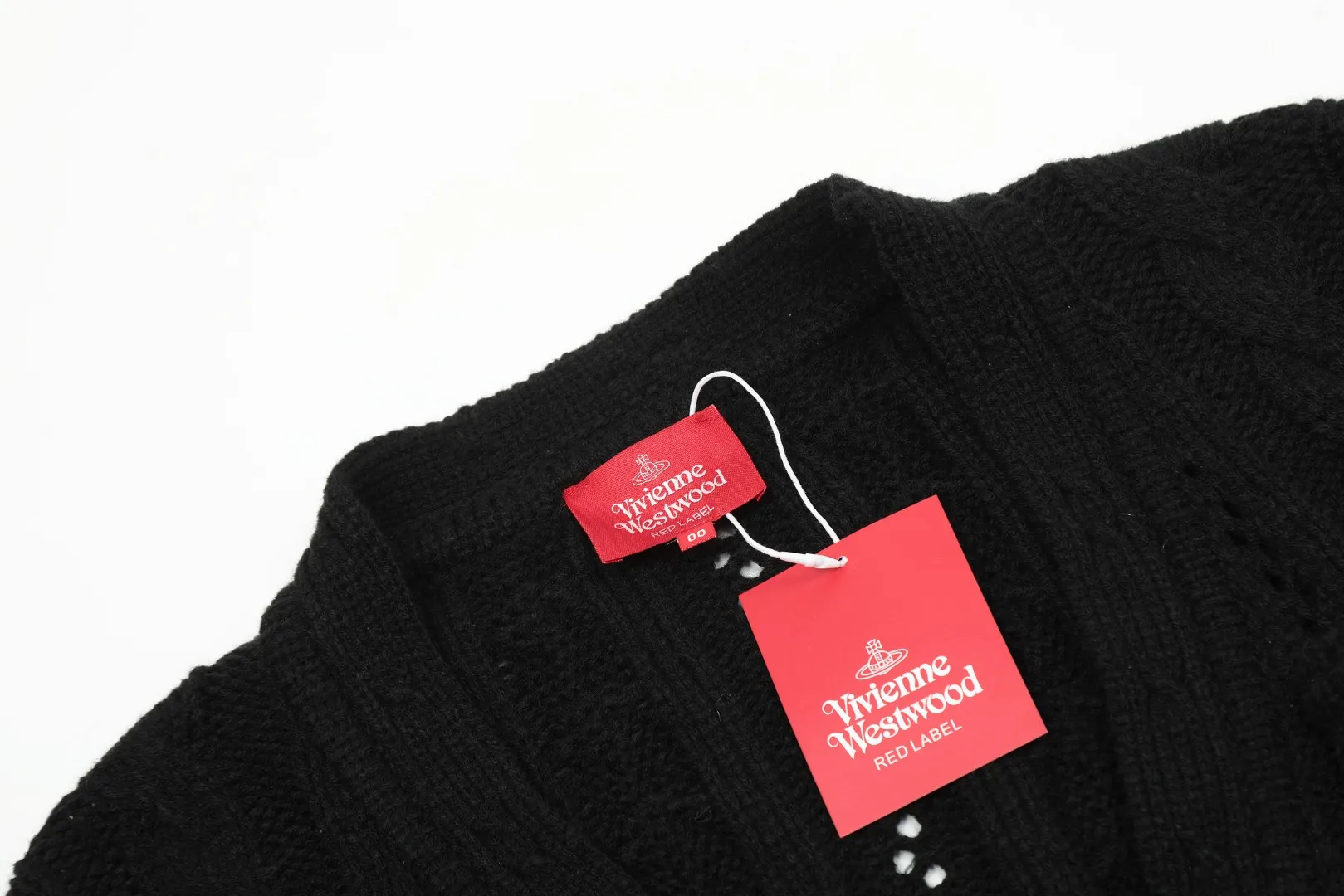 vivienne west wood West Queen Vivian Saturn New Retro "Unisex" Hollow Knitted Sweater Wool Cardigan 2024 Spring Latest Style Size: S -M- L Color: Apricot Black